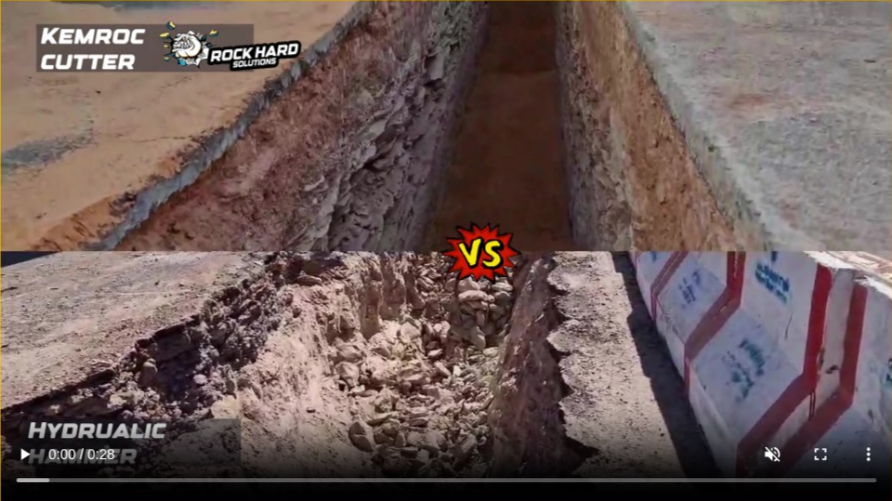 Rock excavation with hydraulic hammer